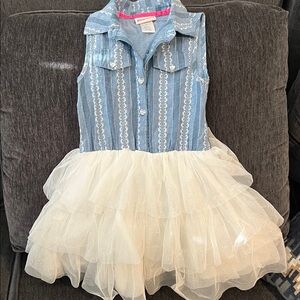 Little Lass Blue and White Casual Dress